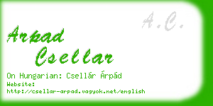 arpad csellar business card