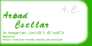 arpad csellar business card